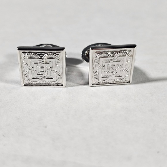 Jan Leslie Other - Jan Leslie‎ Cufflinks Mens OS Silver Sterling 925 Geometric Knot Square Formal